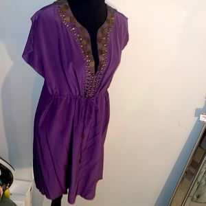 Vintage Michael Kors Silk Tunic Dress with coin medallions